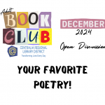 Book Club for adults: December 2024 meeting is open discussion of your favorite poetry!